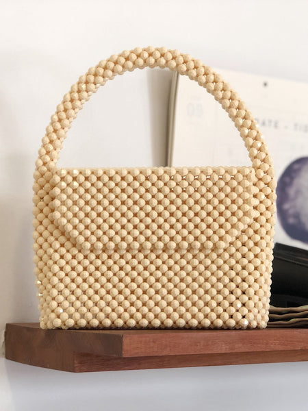 Cream Beaded Bag