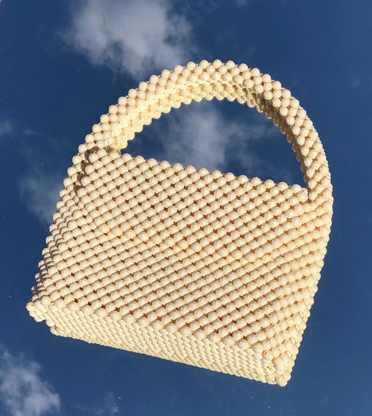 Cream Beaded Bag