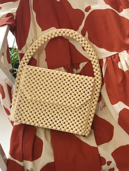 Cream Beaded Bag