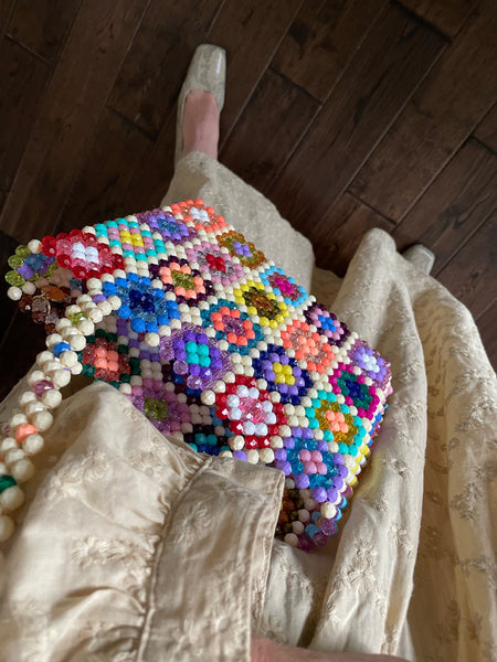 Big Bright Granny Square Mist Bag