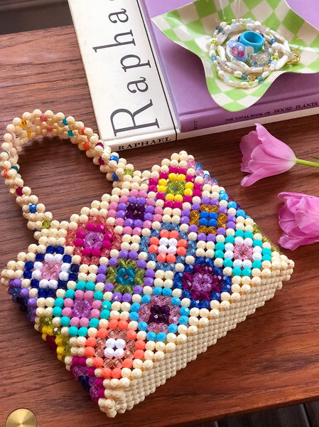 Granny Square Beaded Purse