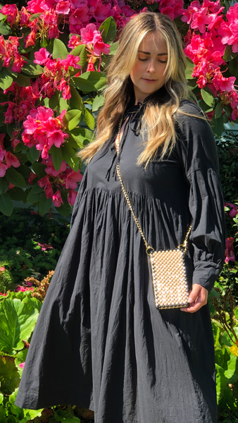 Beige and Black Cellphone Bag