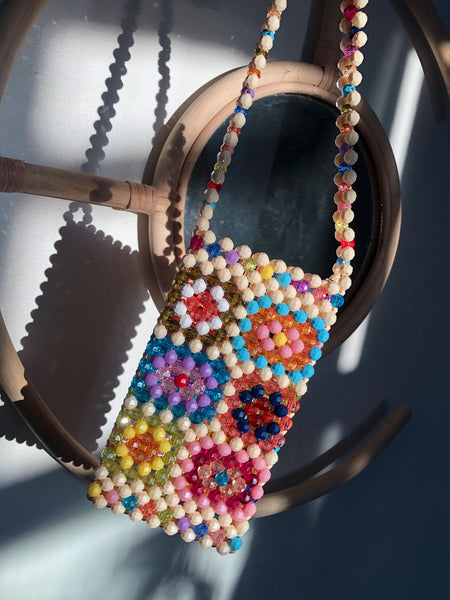 Granny Square Beaded Cellphone Holder