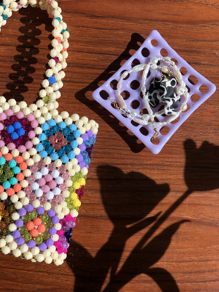 Granny Square Beaded Bag