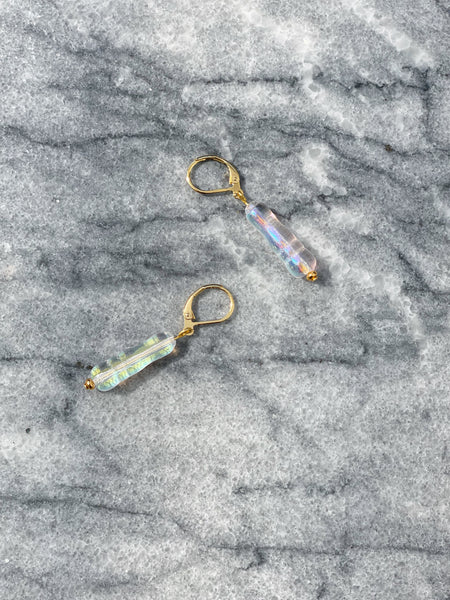 Iridescent Antique Bead Earrings