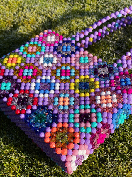 Big Purple Granny Square Mist Bag