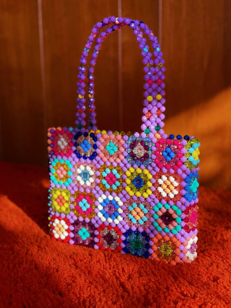 Big Purple Granny Square Mist Bag