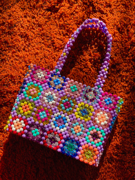 Big Purple Granny Square Mist Bag