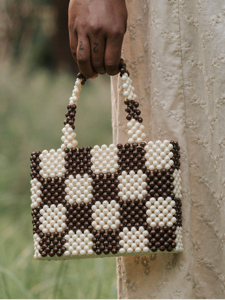 Chocolate and Vanilla Check Mist Bag