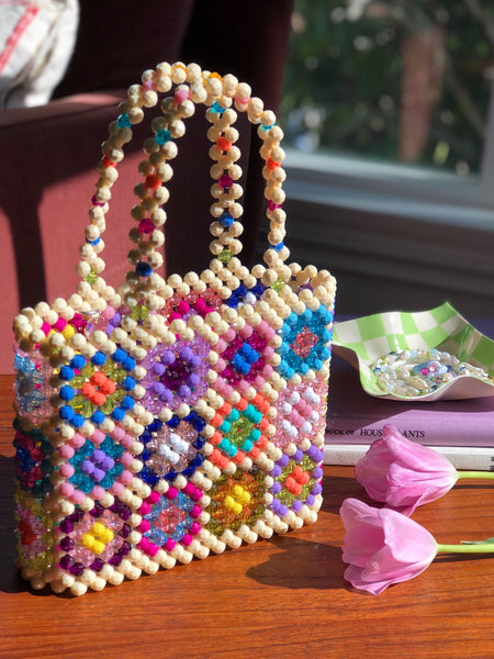 Granny Square Beaded Bag
