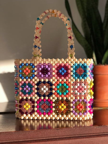 Granny Square Beaded Bag