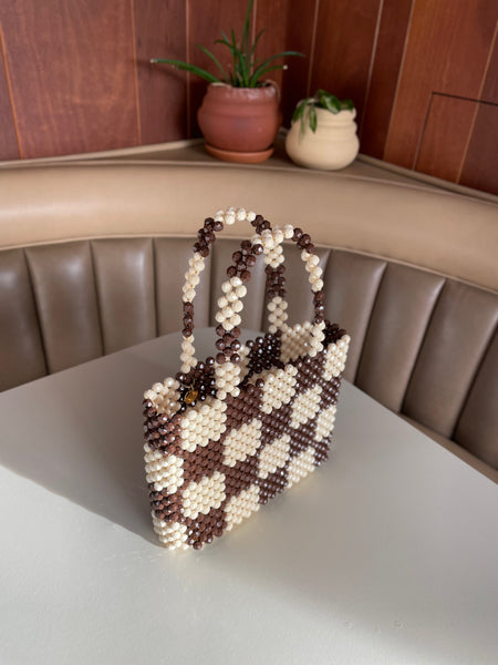 Chocolate and Vanilla Check Mist Bag