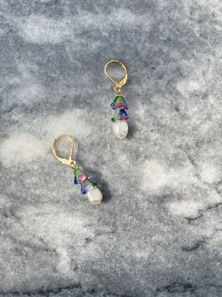 Petal & Pearl Bead Earrings