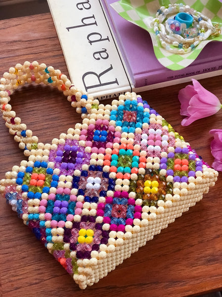 Granny Square Beaded Bag