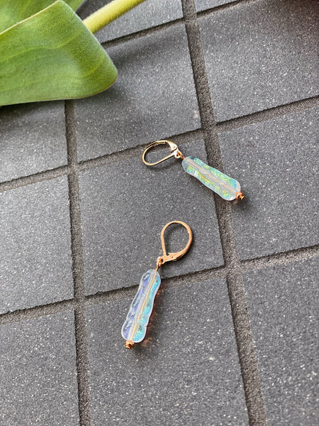 Iridescent Antique Bead Earrings