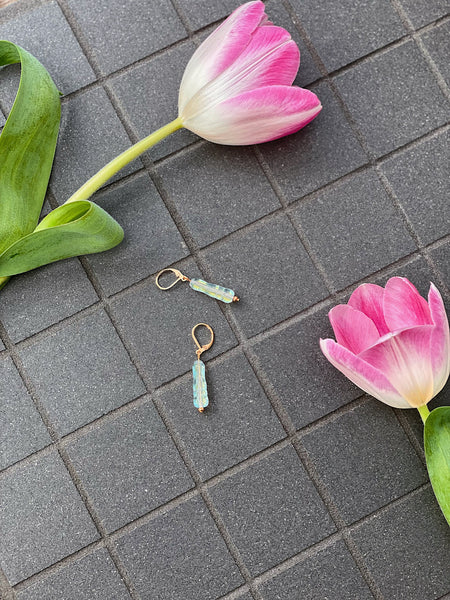 Iridescent Antique Bead Earrings