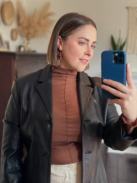 Burgundy Twist Antique Bead Earrings