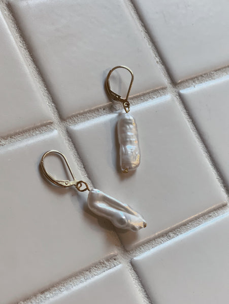Biwa Pearl Earrings