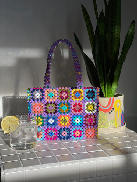 Big Purple Granny Square Mist Bag
