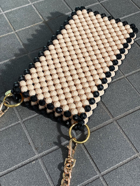 Beige and Black Cellphone Bag
