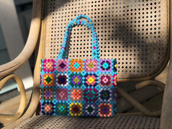 Big Blue Granny Square Mist Bag