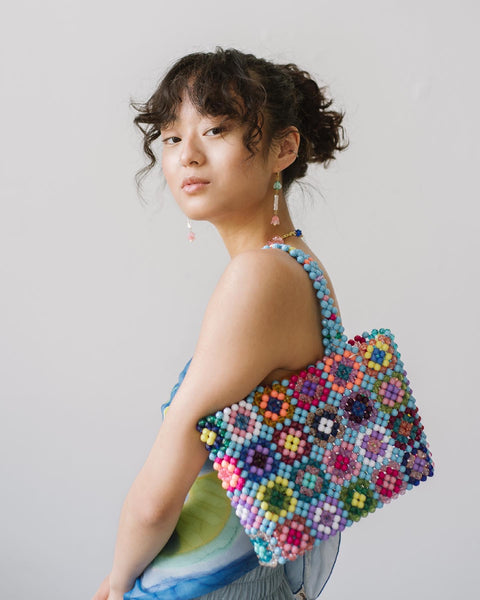 Big Blue Granny Square Mist Bag