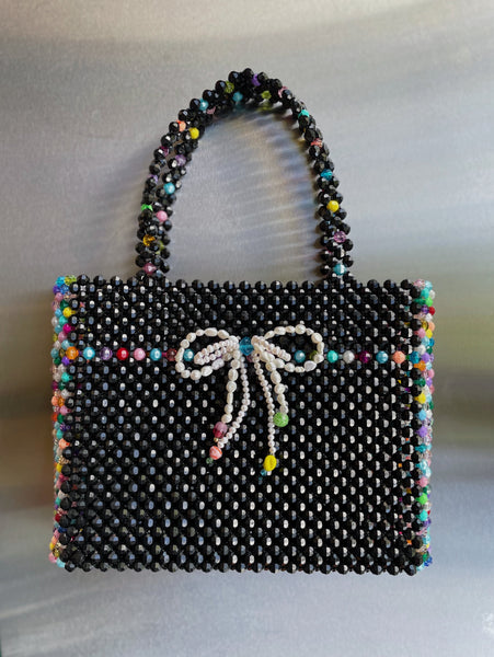 XL Black Mist Bag with Freshwater Pearl Bow