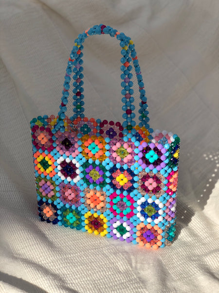 Big Blue Granny Square Mist Bag