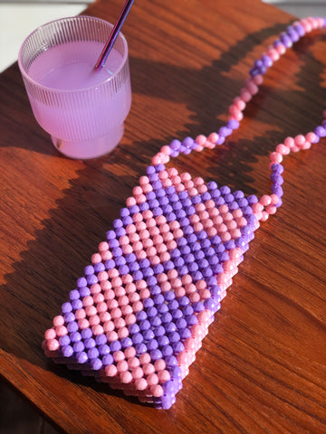 Pink and Lavender Square Cellphone Bag