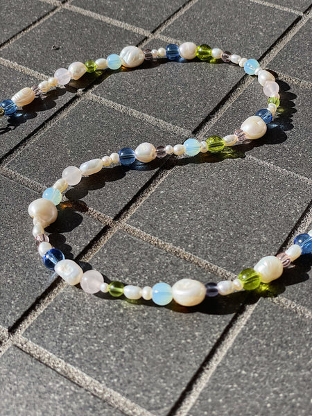 Imperfect Pearl and Pastel Necklace