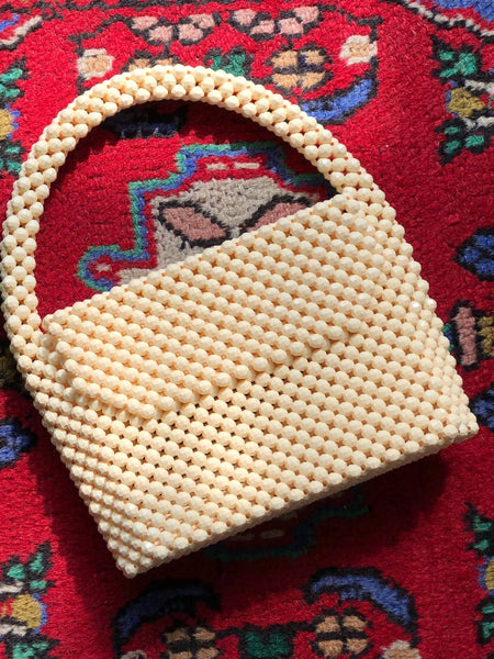 Cream Beaded Bag