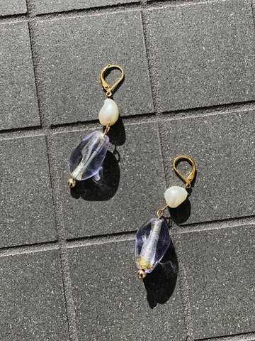 Antique Bead and Pearl Earrings