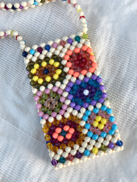 Granny Square Beaded Cellphone Holder