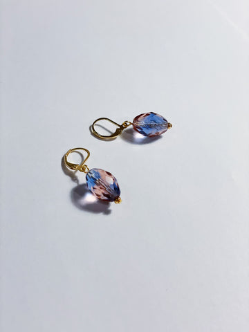 Pink & Purple Antique Crystal Bead Earrings