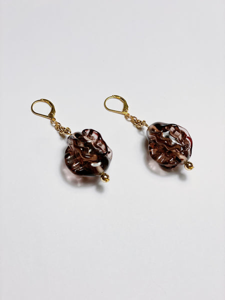 Purple Antique Bead Earrings