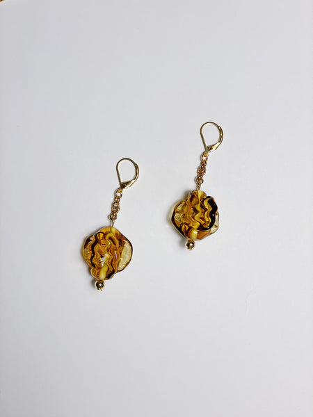 Amber Antique Bead Earrings