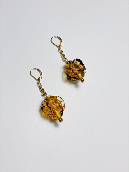 Amber Antique Bead Earrings